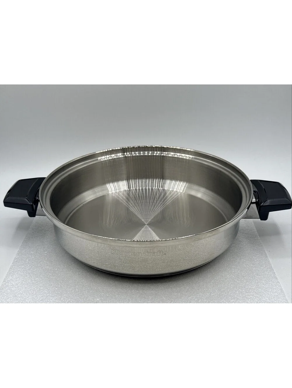 Vintage Kitchen Craft Stainless Steel West Bend Pan Skillet Unused 10.75” X 2.5”